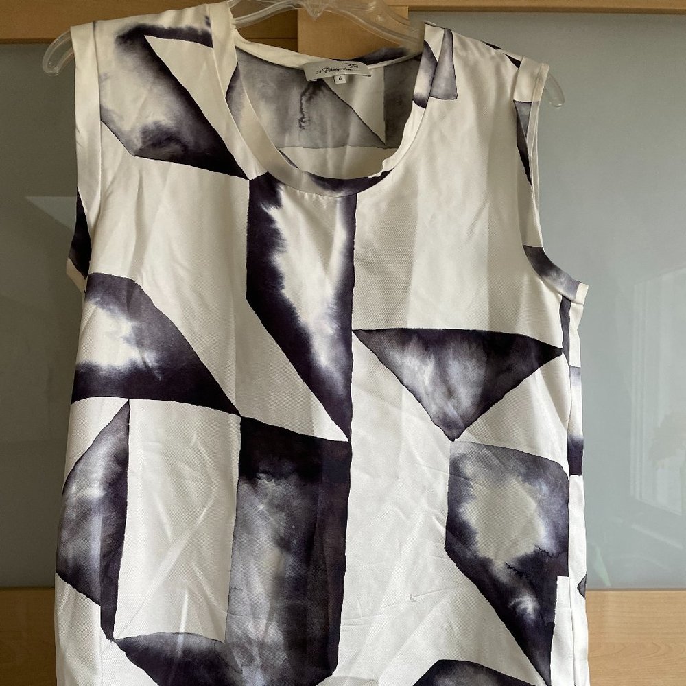 3.1 Phillip lim silk geometric brush stroke top